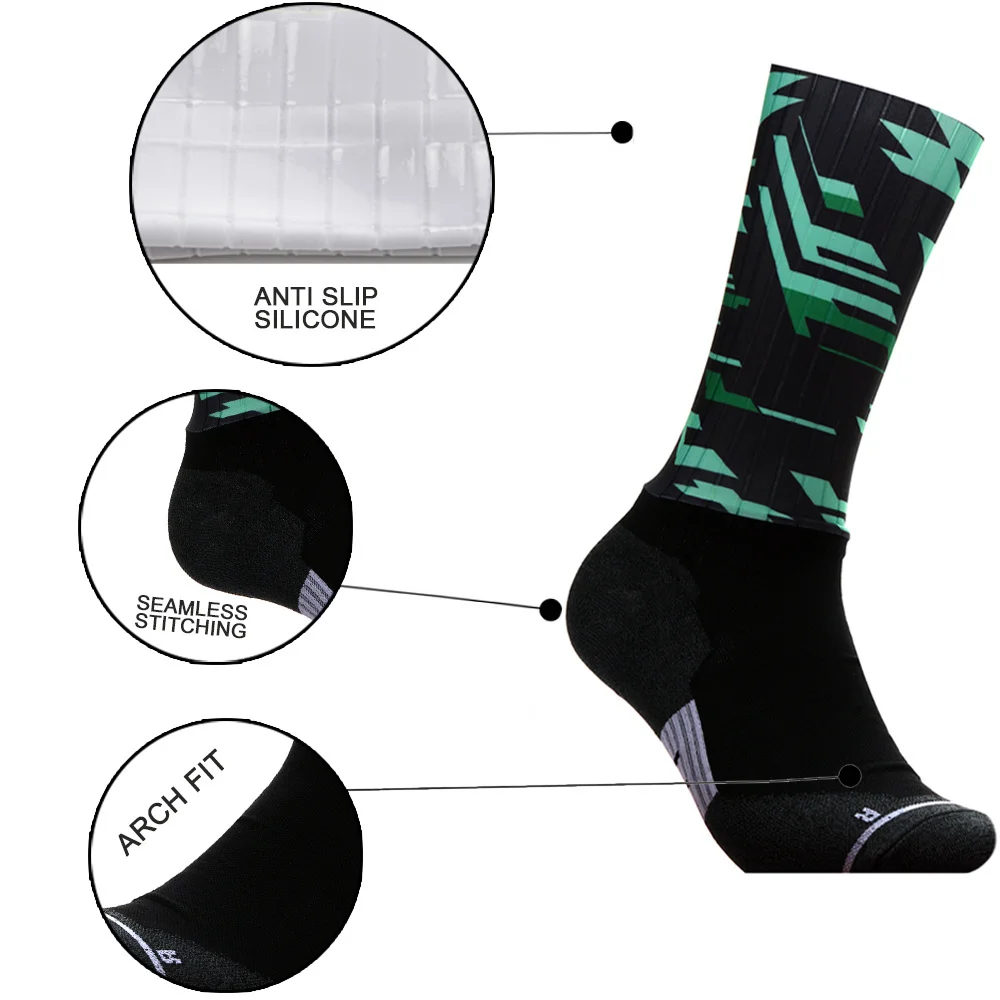 Coolmax Profession 2024 Cycling Socks Men's Slip Silicone Summer Aero Cycling Riding Bicycle Socks Breathbale Basketball Socks