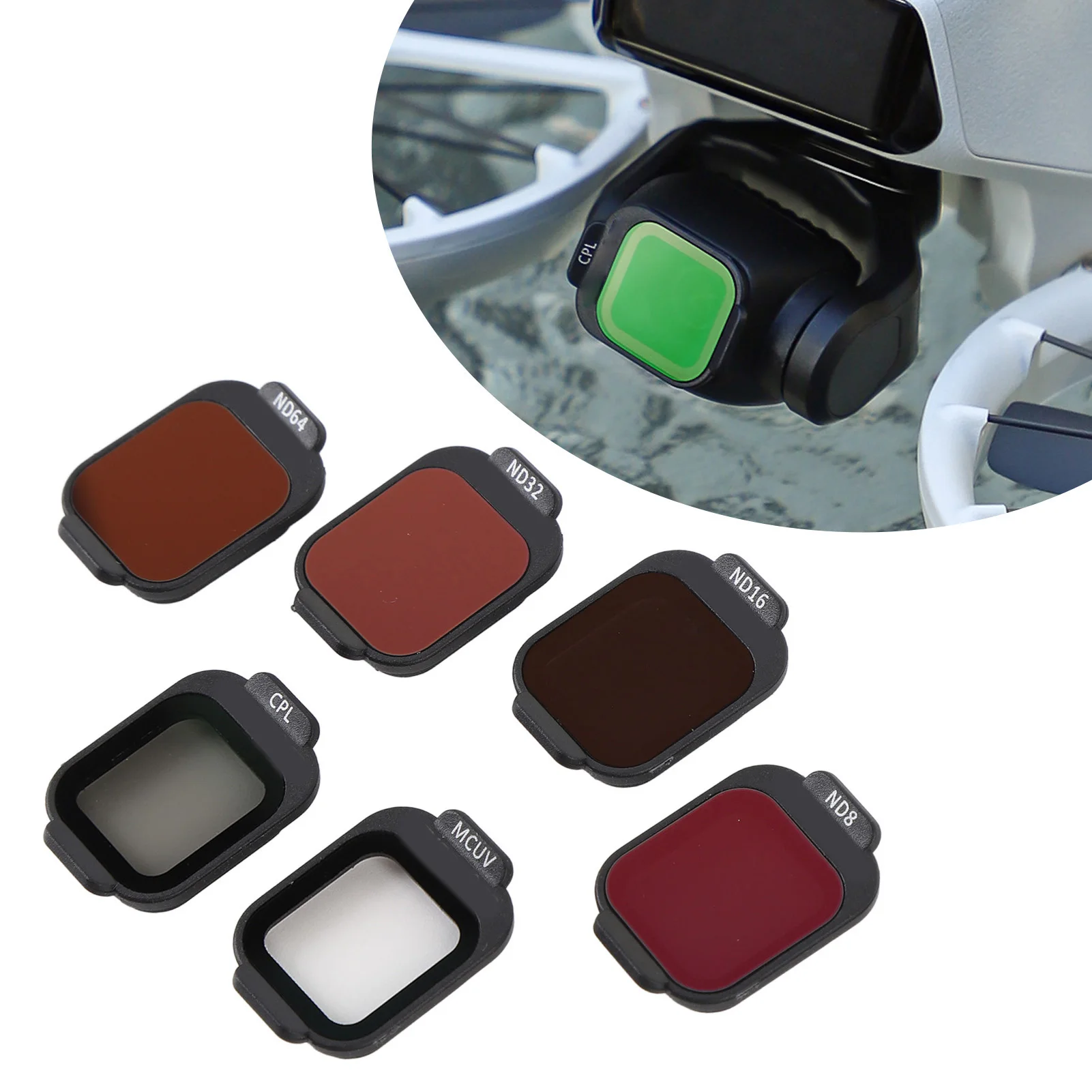 

Набор фильтров ND MCUV CPL с многослойным покрытием, простая установка, предотвращение переосветления, поляризационный и нейтрально-серый фильтр для объектива дрона