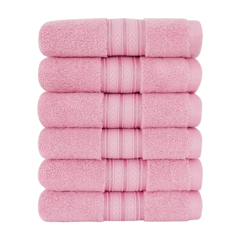 

6-Pack 100% Cotton Absorbent Bathroom Towel Pink