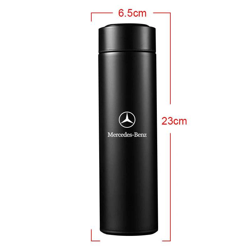 Portable Car Smart Thermos Bottle Temperature Display Cup Coffee Cup Logo Stickers For Mercedes Benz GLK GLA A B C E R G Class