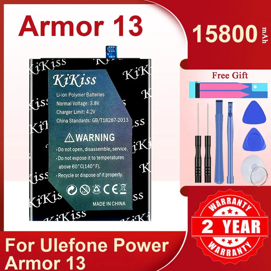 KiKiss Battery For Ulefone Power Armor 13,Armor 13,15800mAh