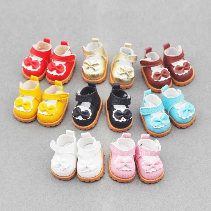 Doll Leather Shoes Labubu Bow Shoes for 17cm Labubu 10cm EXO /Cotton Doll Finger Shoes