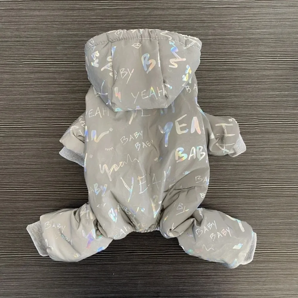 New Waterproof Winter Dog Jumpsuit Thick Fleece Warm Laser Letters Overalls Puppy Jacket Pet Supplies Pug Teddy Coat Gift
