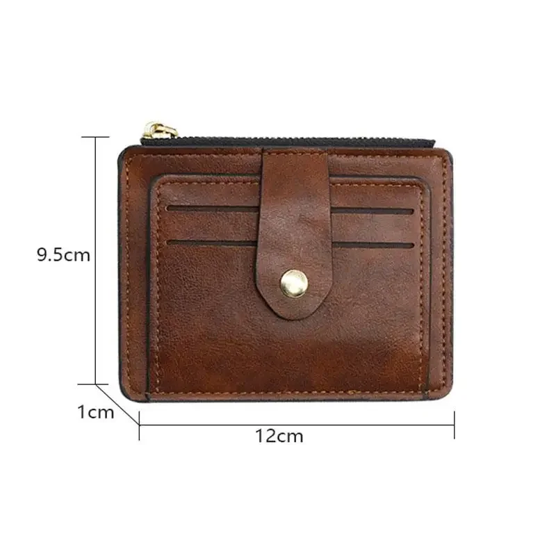 1Pc Luxury Small Men\'s Credit ID Card Holder Wallet Male Slim Leather Wallet with Coin Pocket Brand Designer Purse for Men Women