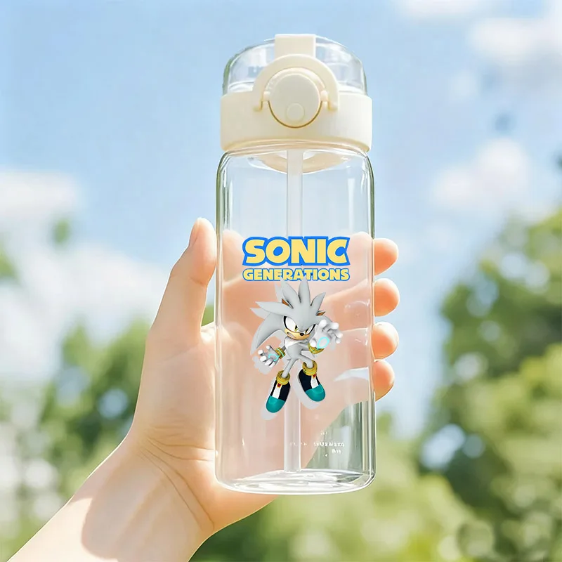 

400ML Soniced Transparent Water Bottle Anime Printed Water Bottle Large Capacity Sports Water Bottle Children's Christmas Gift