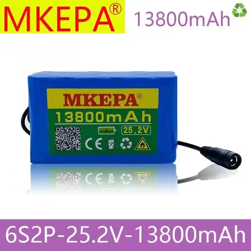 

6s2p 24V 13.8Ah 18650 agli ioni di litio battery pack 25.2v 13800mAh elettrico della bicicletta batteria con