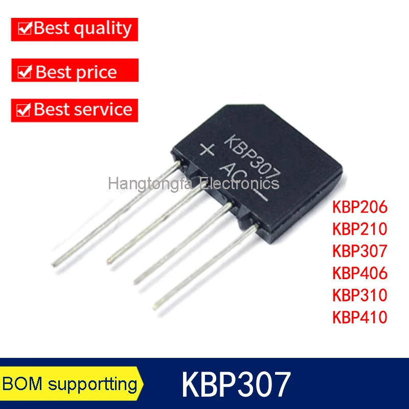 10PCS KBP310 1000V 3A bridge rectifier KBP206 KBP210 KBP307 KBP406 KBP310 KBP410