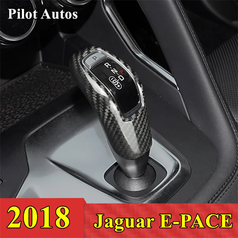 

Genuine Carbon Fiber Car Gear Shift Knob Cover Trim Sticker For Jaguar E-PACE 2018