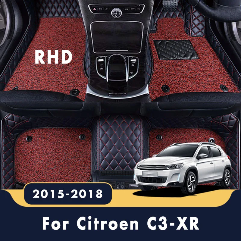 

RHD для Citroen C3-XR 2021 2020 2019 2018 2017 2016 2015 Роскошные двухслойные ковры с проволочной петлей Автомобильные коврики Аксессуары на заказ