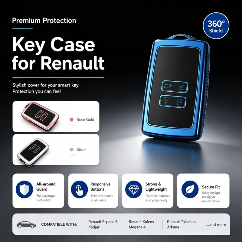 For Renault Espace 5 Kadjar Koleos Captur Megane 4 Talisman Arkana Dacia Sandero Card TPU Car Key Case Cover Key Shell Fob