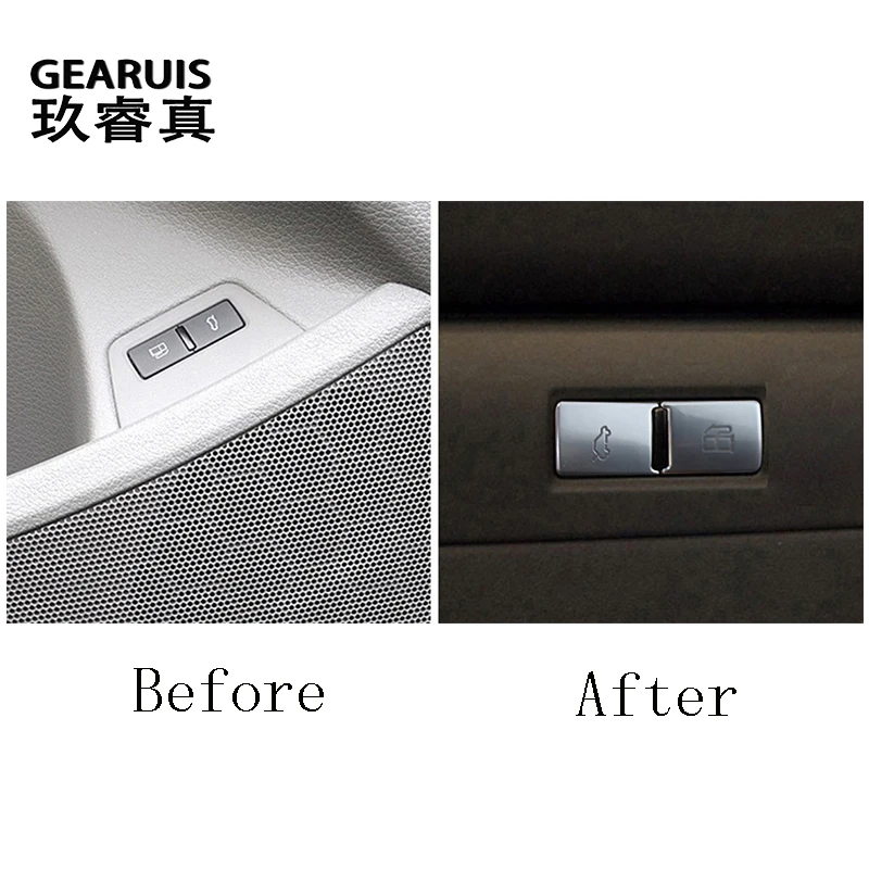 Car Styling Trunk Fuel Flap Release Switch Button Cover For Audi Q7 4l 2006-2009 decoration Sticker Interior Auto Accessories