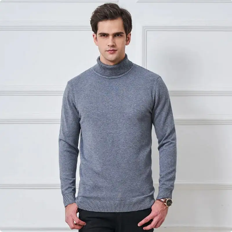 Cashmere Cotton Blend Turtleneck Men Sweater 2024 Autumn Winter Daily Basic Warm Knitted Pullover Man Casual Jumper Pull Homme