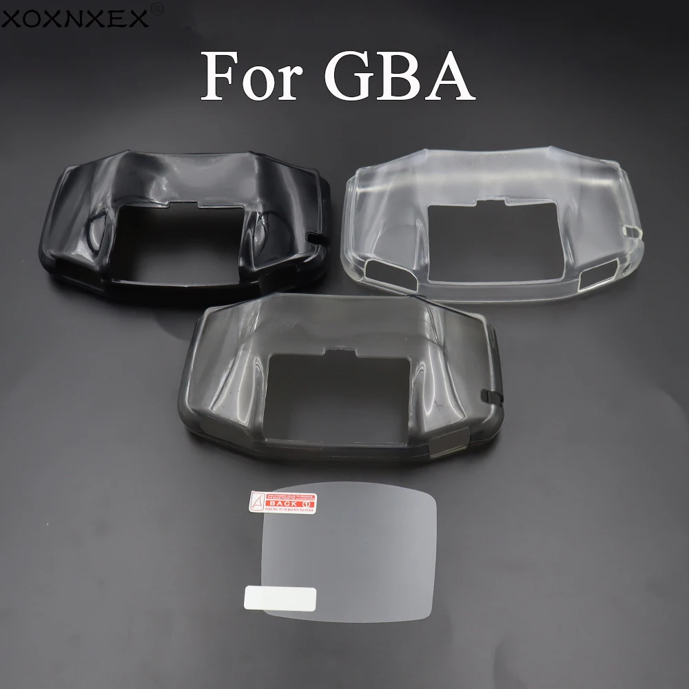 Transparent Housing Shell TPU Protective Cover For GBA Gameboy Advance Game Controller Soft Clear Case Sleeve With Screen Films