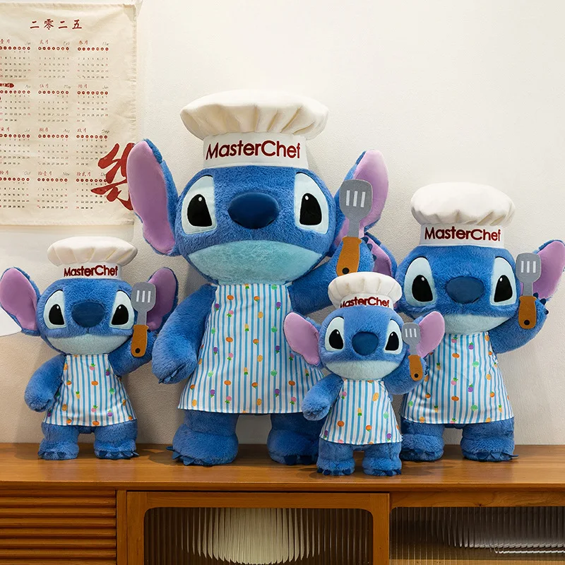 

40-75 см большой размер Chef Stitch плюшевые игрушки Дисней мультфильм аниме Peluche Kawaii орнамент чучело животных детские игрушки подарки