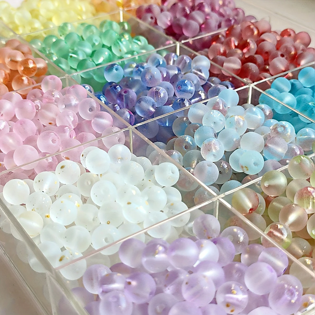 450/180pcs 6mm/8mm Acrylic Valentine's Day Beads Transparent Frosted Finish Mix Spacer Jewelry Beads For Making Bracelet Necklac