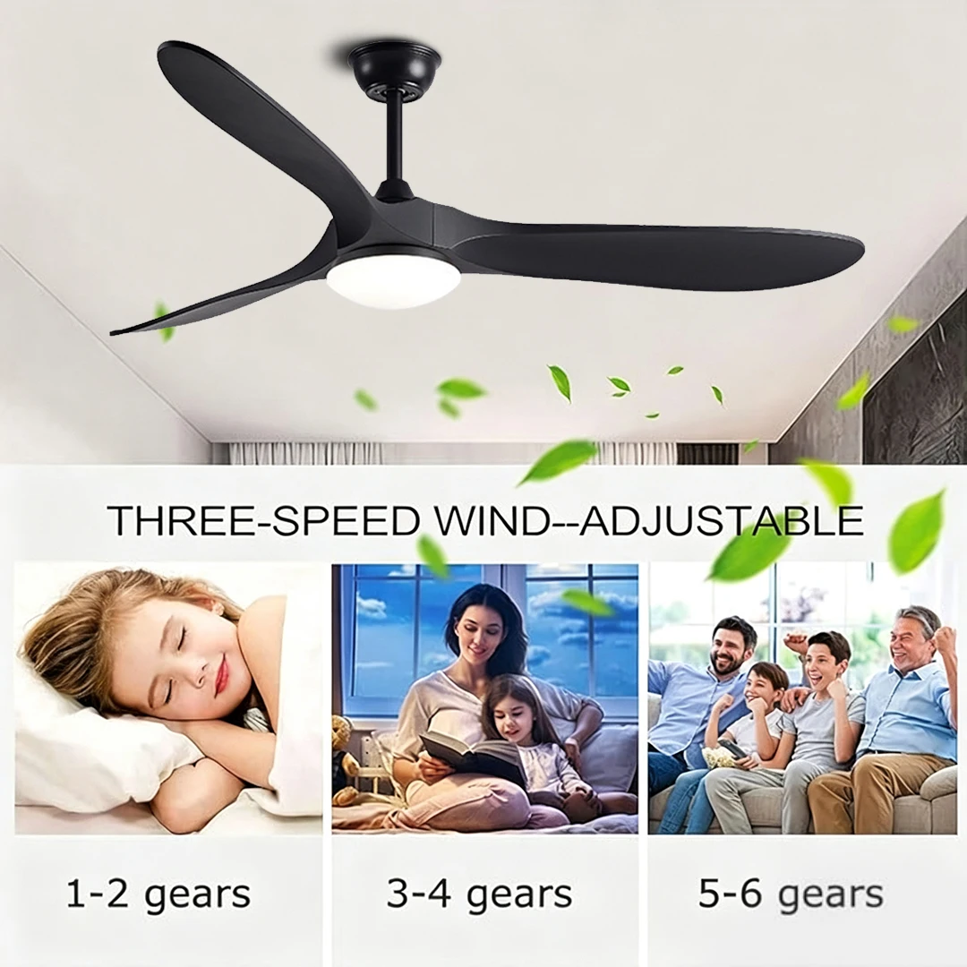 Modern Led ABS Ceiling Fan  52 60 Inches Industrial Vintage Retro Fans With Light Remote Control DC Motor Fans Lighting