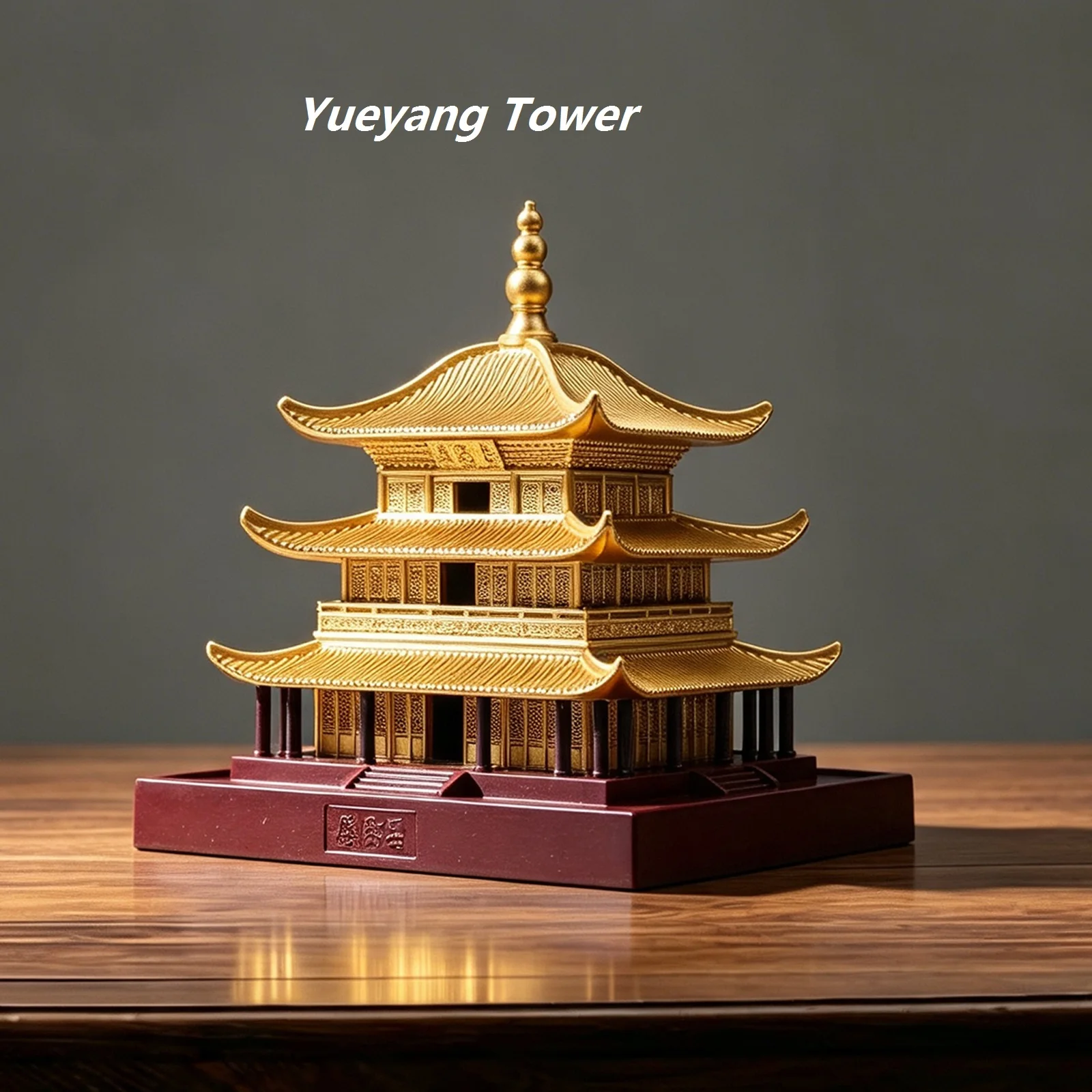 Four Famous Buildings in China, Yueyang Tower Alloy Model Home, Study, Entrance, TV Cabinet Decoration, Creative Ornaments