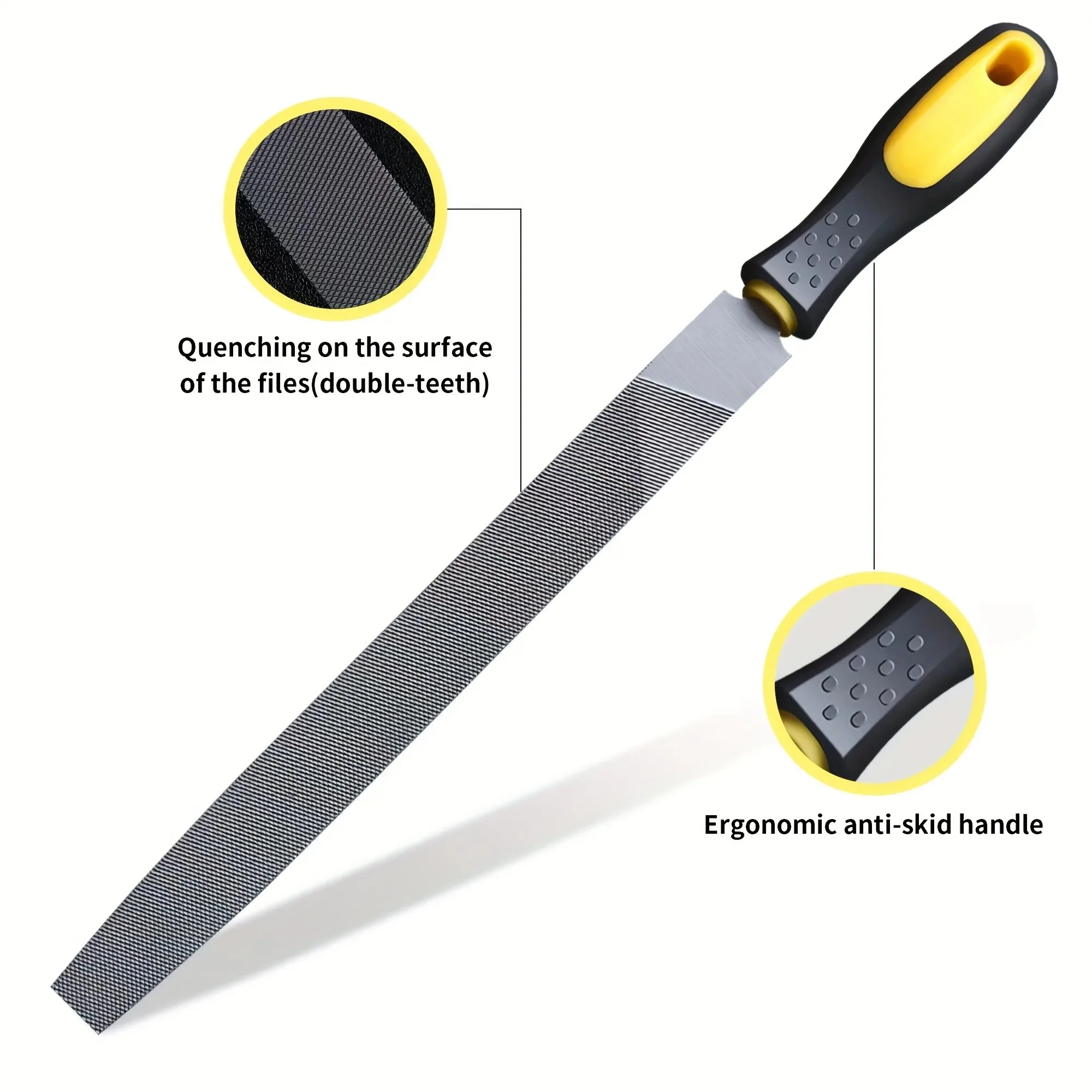 File grinding tool set, alloy woodworking diamond triangular file, medium tooth fine detail, small semi-circular fitter, steel f image 4
