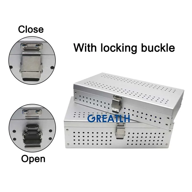 Etui do sterylizacji taca pojemnik do dezynfekcji małe duże rozmiar stopu Aluminium dentystyczny przyrząd chirurgiczny do oczu