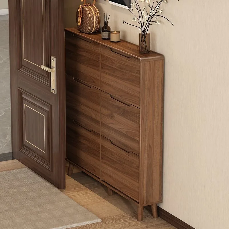Shoe cabinet household door ultra-thin tipping bucket small apartment home shoe storage