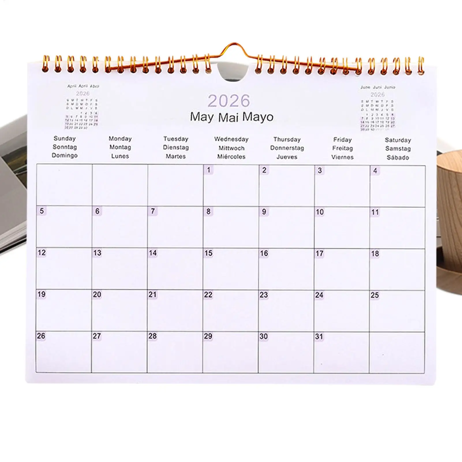 

Wall Calendar 2026 12 Month Multilingual Coil Wall Calendar Modern Decorative Planner for Bedroom Dormitory Apartment Family