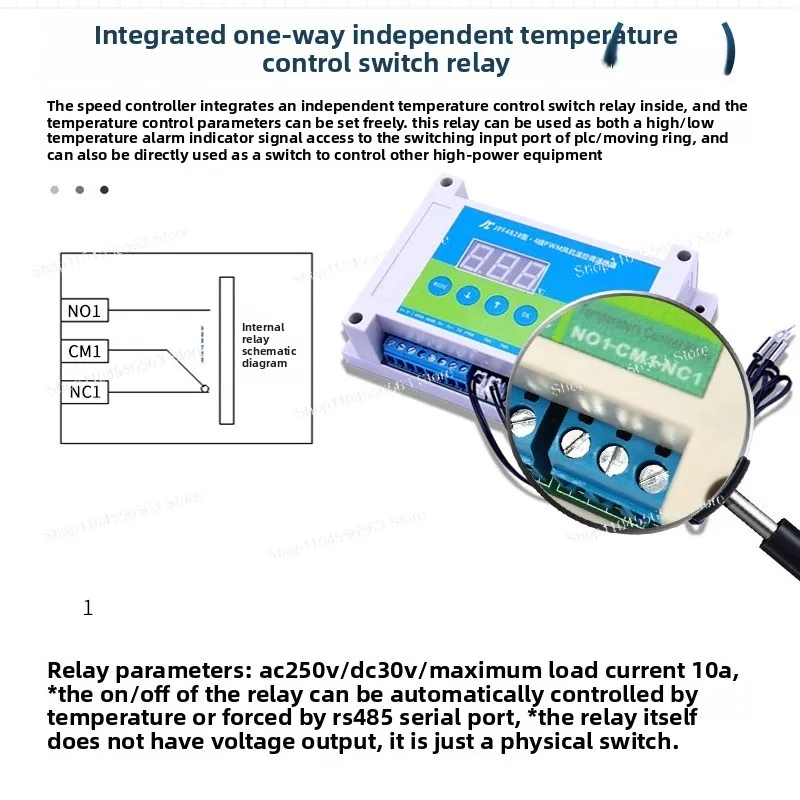 Smart PWM Fan Controller - 12V/24V/48V DC Silent Cooling Module for PC Case/Rack Cabinet - Energy Efficient Auto-Temp Adjust