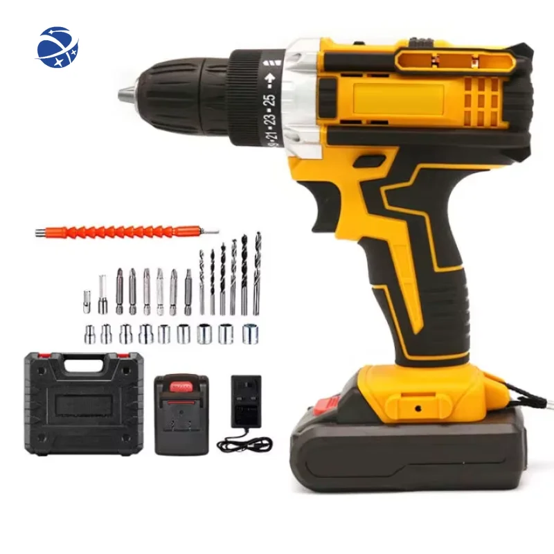 24 pcs Accessories Bit cordless electric drill power tool set 21V Lithium Battery Cordless Power Drill