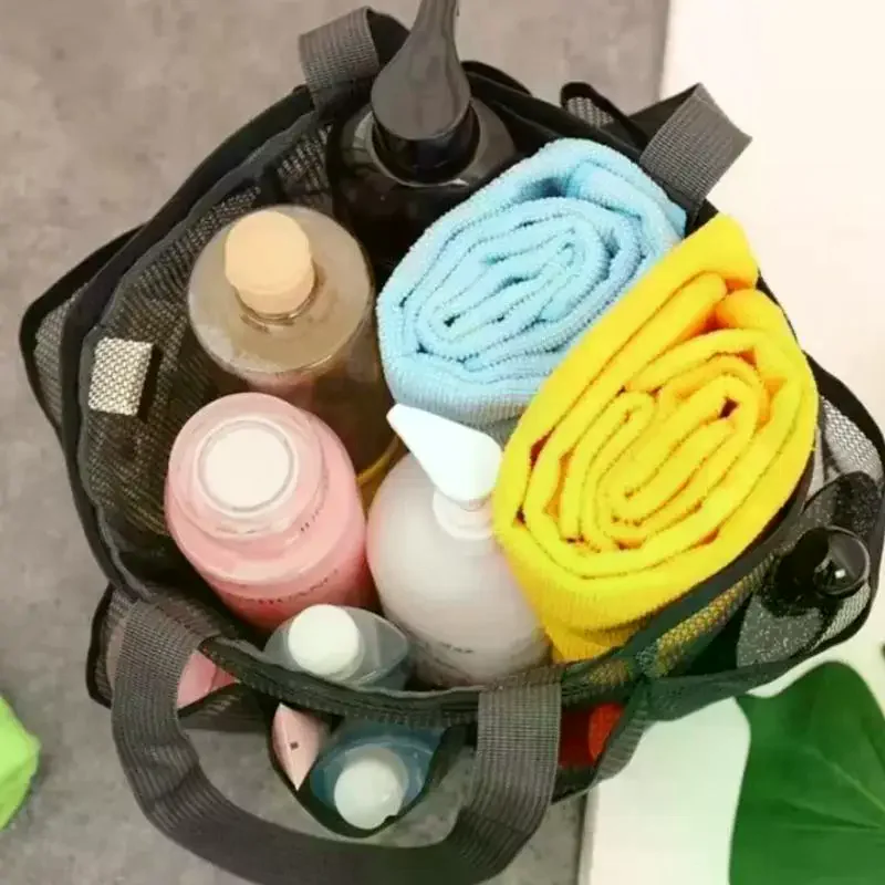 1Pcs Travel Storage Wash Bag Portable Mesh Shower Organizer Tote  Swimming Bath Bag Suitable For Outdoor Camping