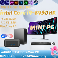 2025 Intel Core i9-8950HK Gaming Mini PC Windows 11 Pro 16GB DDR4 2TB M.2 SSD UHD Graphics 1000Mbps Ethernet Mini PC