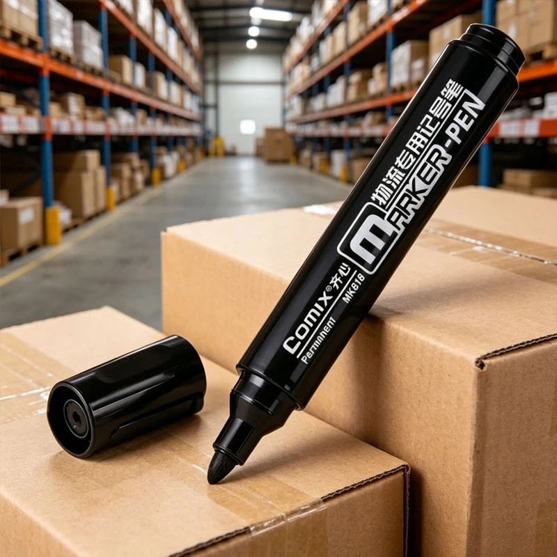 

Marker Pens 12pcs Black Marker Pens Waterproof Marker Pen Logistics Marker Pen Paint Marker Stationery Art Supplies Office Tools