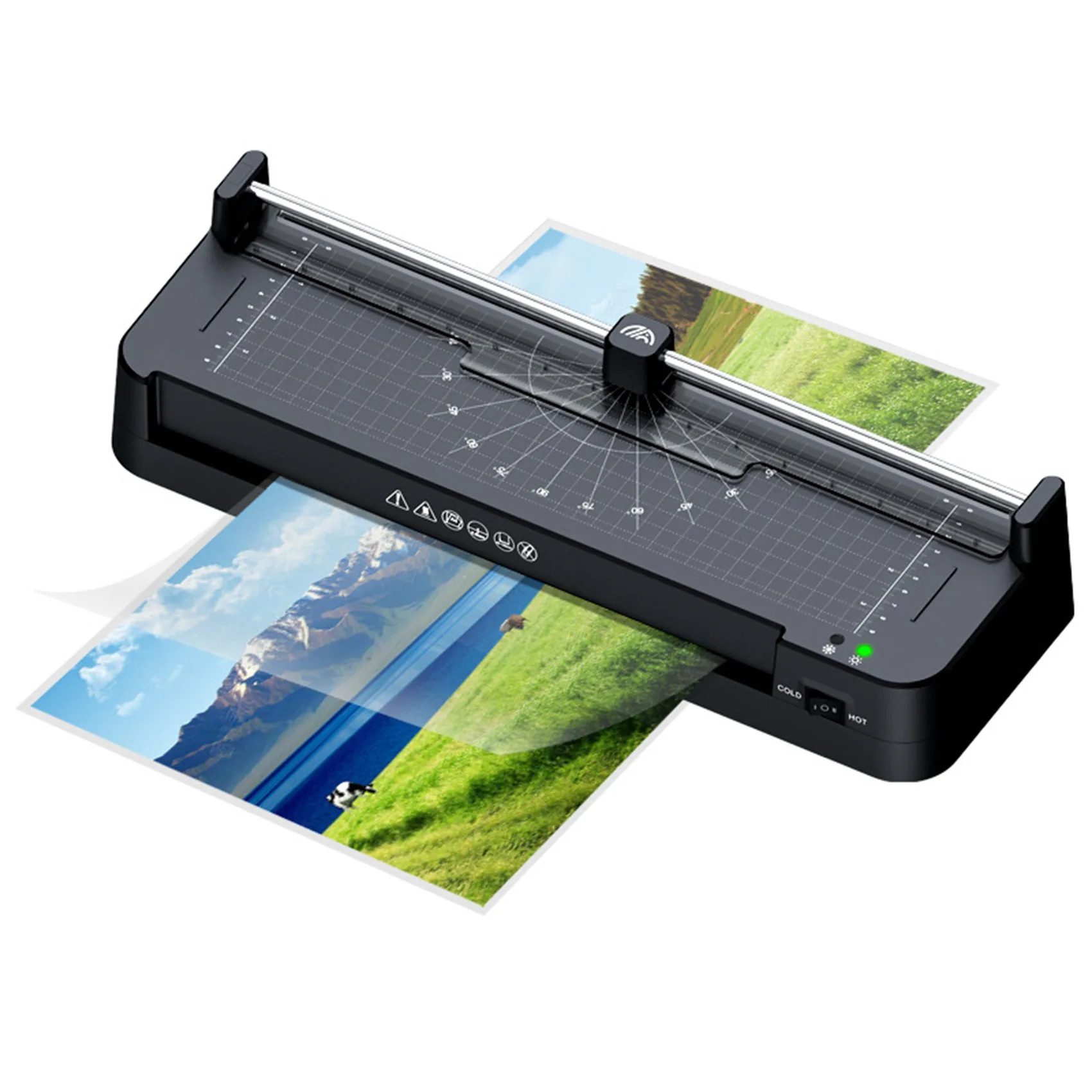 Photo Laminating Machine Small File Laminating Machine+Corner Rounder+Hole Punch+40PCS Laminating Film US