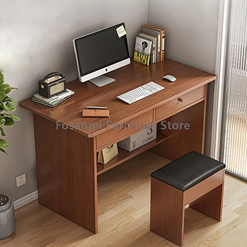Functional Compact Study Desk with Storage Office Home Simple Narrow Computer Table for Small Space Gaming Writing Working Desks