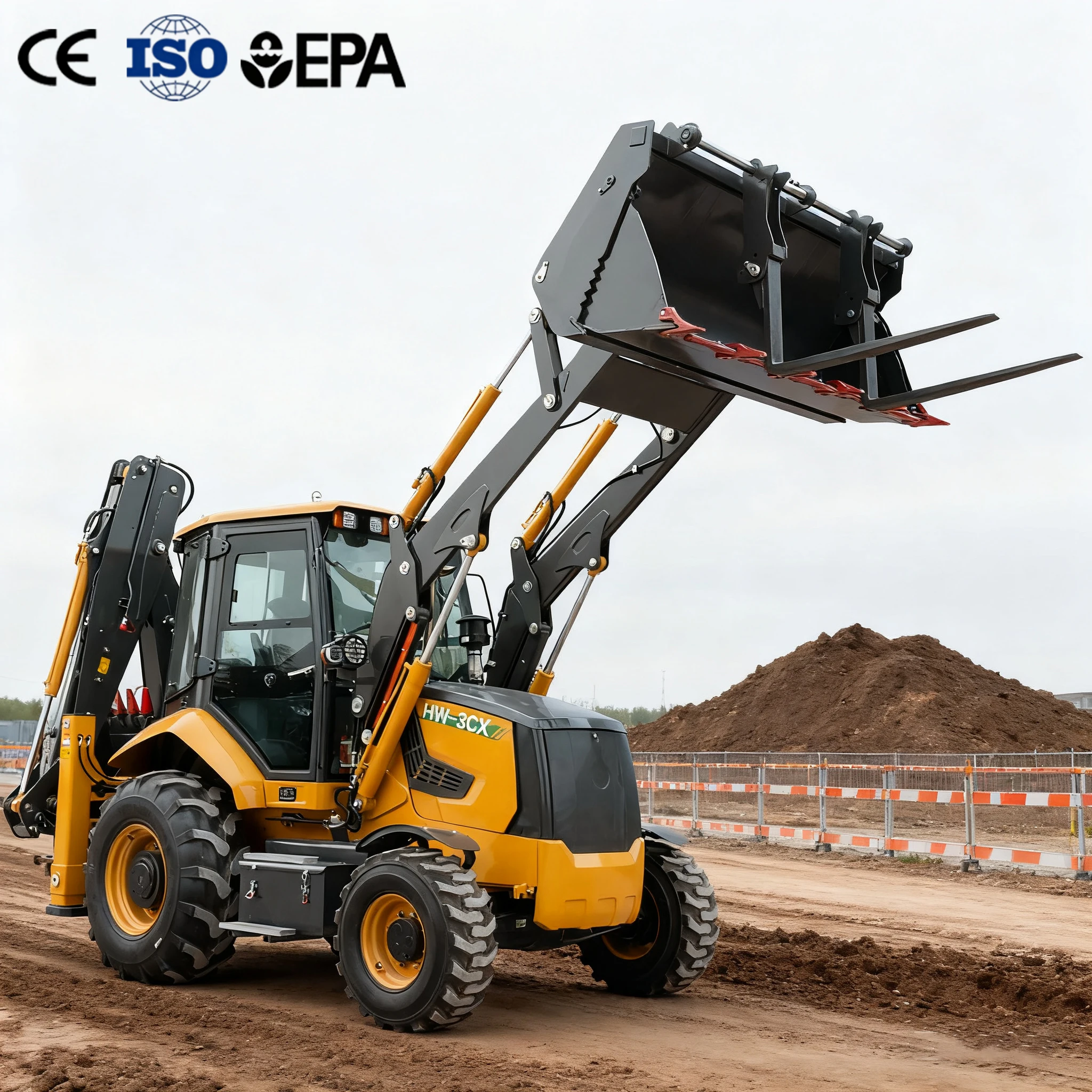 

4x4 Backhoe Loader 7.8 ton Multi-Purpose 4WD All-Terrain Excavator Loader Agricultural Diesel Tractor Construction Machinery