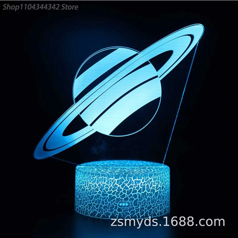 3D อะคริลิค Creative Globe Planet Night Light ห้องนั่งเล่นห้องนอนสร้างสรรค์เด็กของขวัญตกแต่ง USB บรรยากาศ Ligh