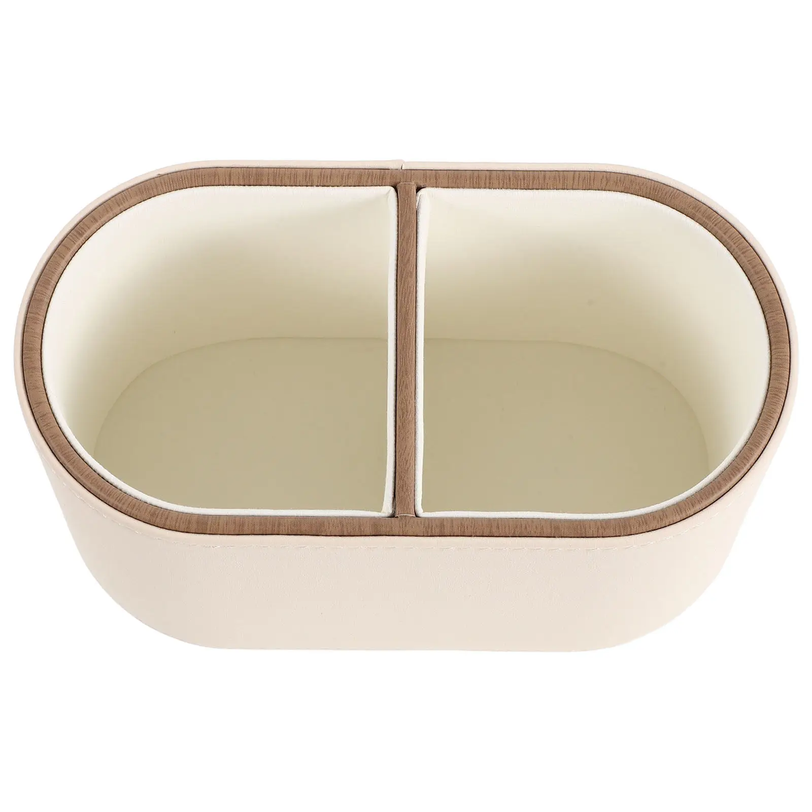 PU Pen Organizer Desktop Caddy Multi Compartment Desk Storage Office Makeup Brush Holder Remote Cup