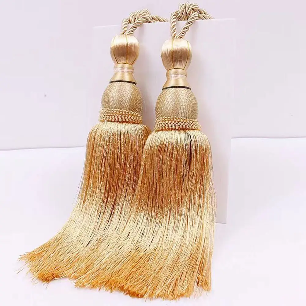 No Installation Curtain Tassels Tieback Punch-free Multicolor Tassel Curtain Ties Polyester Yarn Gold Wire Hanging Ball