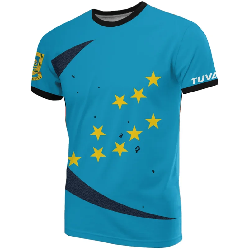 Tuvalu Flag Map Graphic T Shirts National Emblem T Shirt For Men Clothes Polynesia Unisex Tshirt Casual Man Tee Women Tops