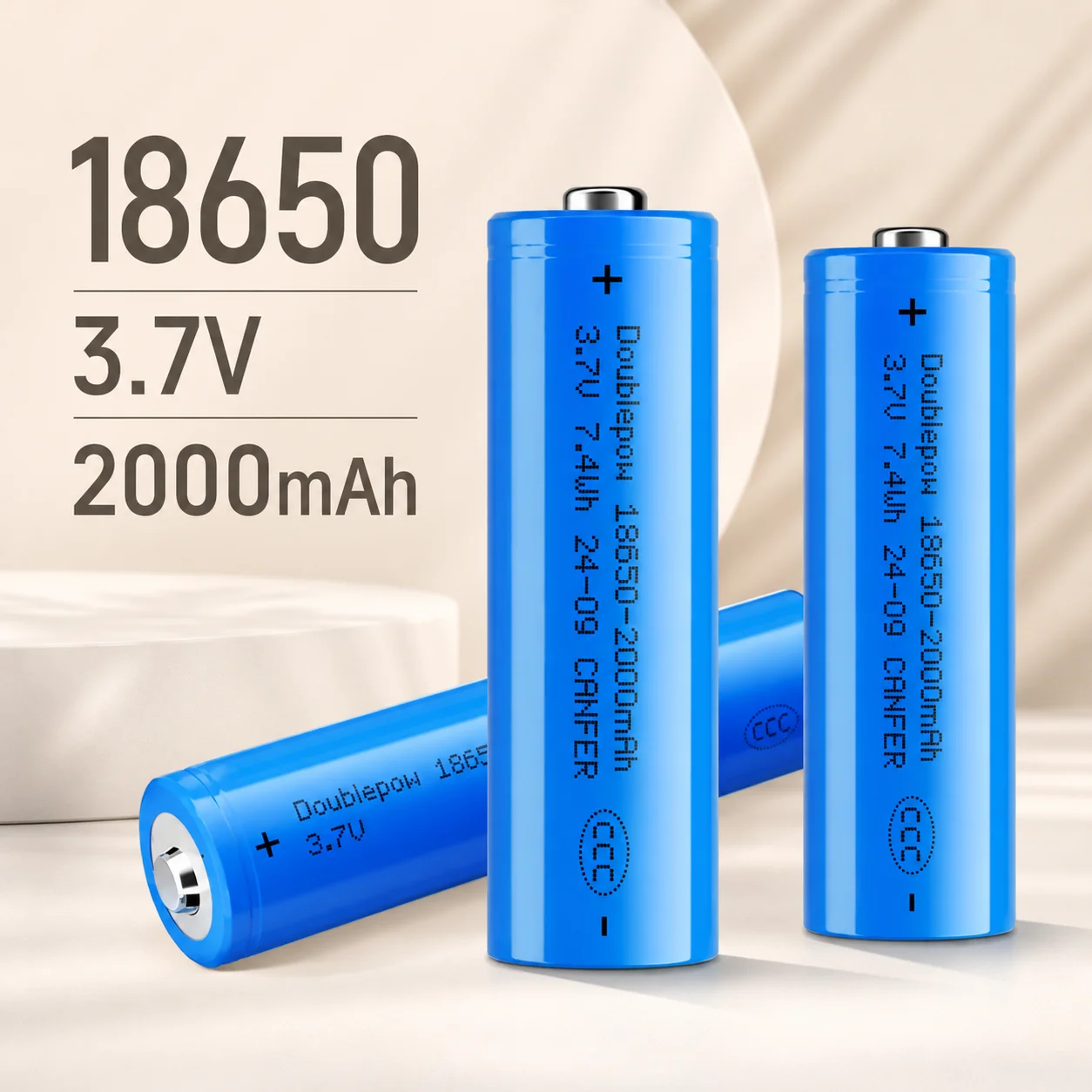 18650 ICR Lithium Ion Rechargeable Battery 3.7V 2000mAh 1PCS for Flashlight Radio Toys with USB Charger
