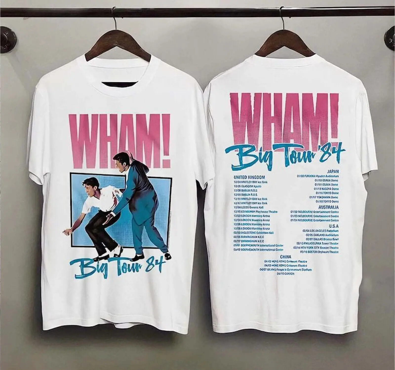 

wham! vintage fashion concert t-shirt musictour 1984 unisex s-3xl fans gift