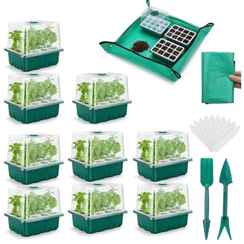 Silicone Seedlings Tray Reusable Seeds Starter Tray 5pcs Silicone Starter Trays with 12 Cells Reusable Seedlings Propagation