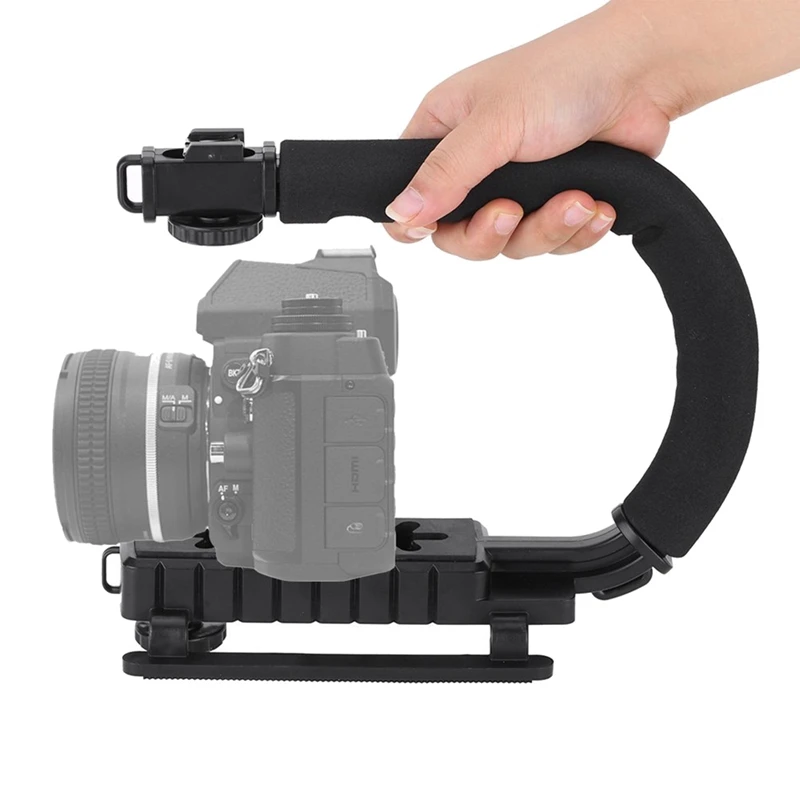 U C Shaped Holder Grip Video Handheld Stabilizer Holder Grip Flash Bracket Mount Adapter Hot Shoe For Dslr Slr