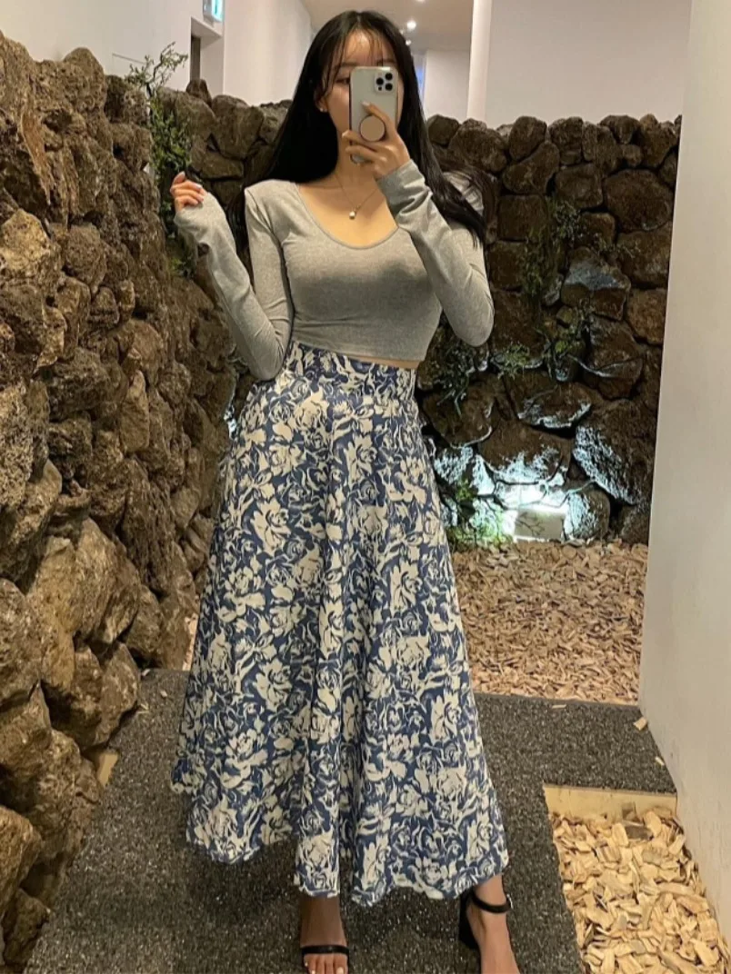 시크 롱 슬리브 티셔츠 숄더 패드 베이스 레이어 탄성 슬림핏 빅 U넥 다용도 패셔너블 이너웨어 봄 얇은 소재