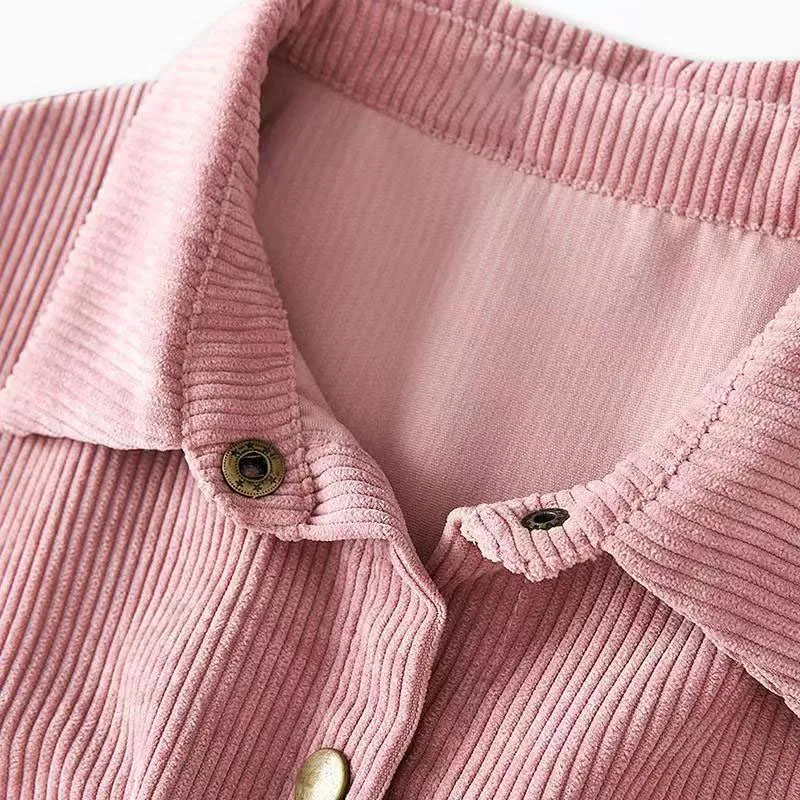 Lucyever Women Vintage Corduroy Shirts Autumn Winter New All-Match Loose Blouse Female Coat Casual Button Up Long Sleeve Tops