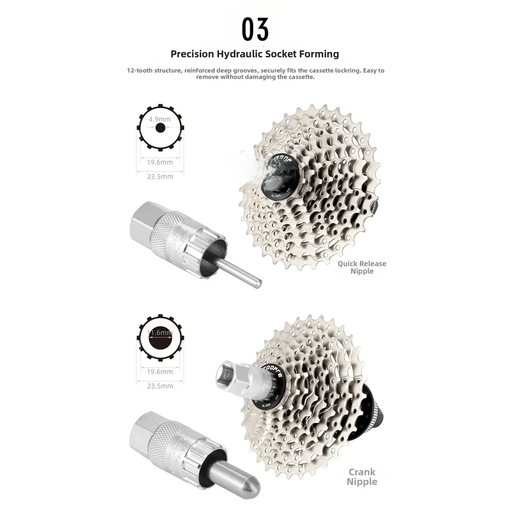 For Bike Maintenance Cassette Lockring Tool for Mountain Bike Tool High Carbon Steel Hard Chrome Plating Precision Formed Teeth