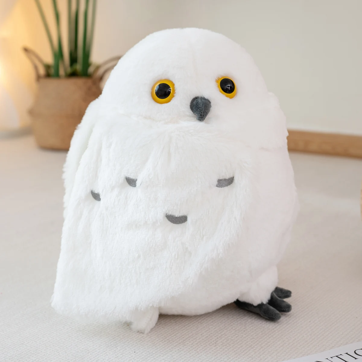 دمية على شكل بومة ناعمة ورقيقة لطيفة مع رأس مائل، وسادة دمية على شكل بومة لتزيين هدية عيد ميلاد للحفلات. #5