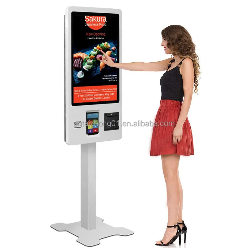 

Payment Kiosks Touch Screen Kiosk 32 Inch Wall-mounted Machine Self Ordering Terminal Kiosk Self Service for Menu Screen