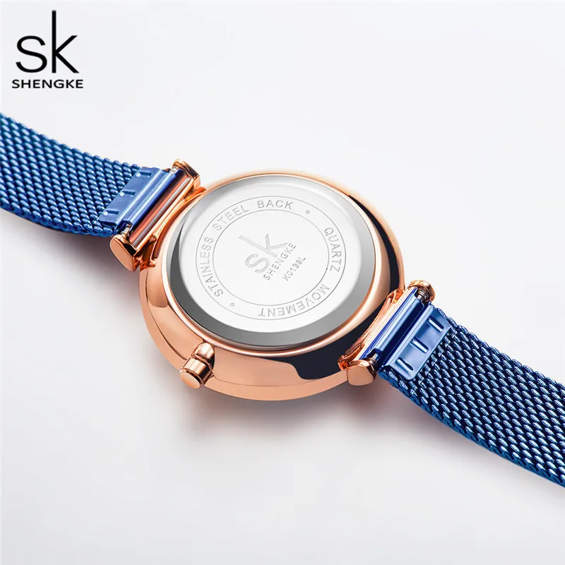 Shengke Watch For Women Creative Brown Mesh Band Women Watch Japanese Quartz Reloj Mujer Fashion Designer Serise Montre Femme