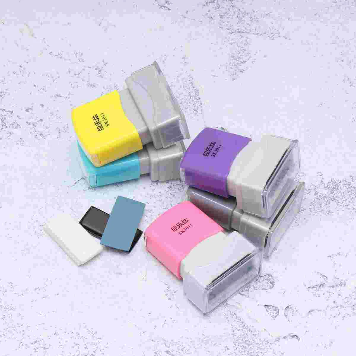 5Pcs DIY Cartoon Name Stamp Customized Photosensitive Signature Stamp DIY Scrapbooking Diary Wedding Decoration