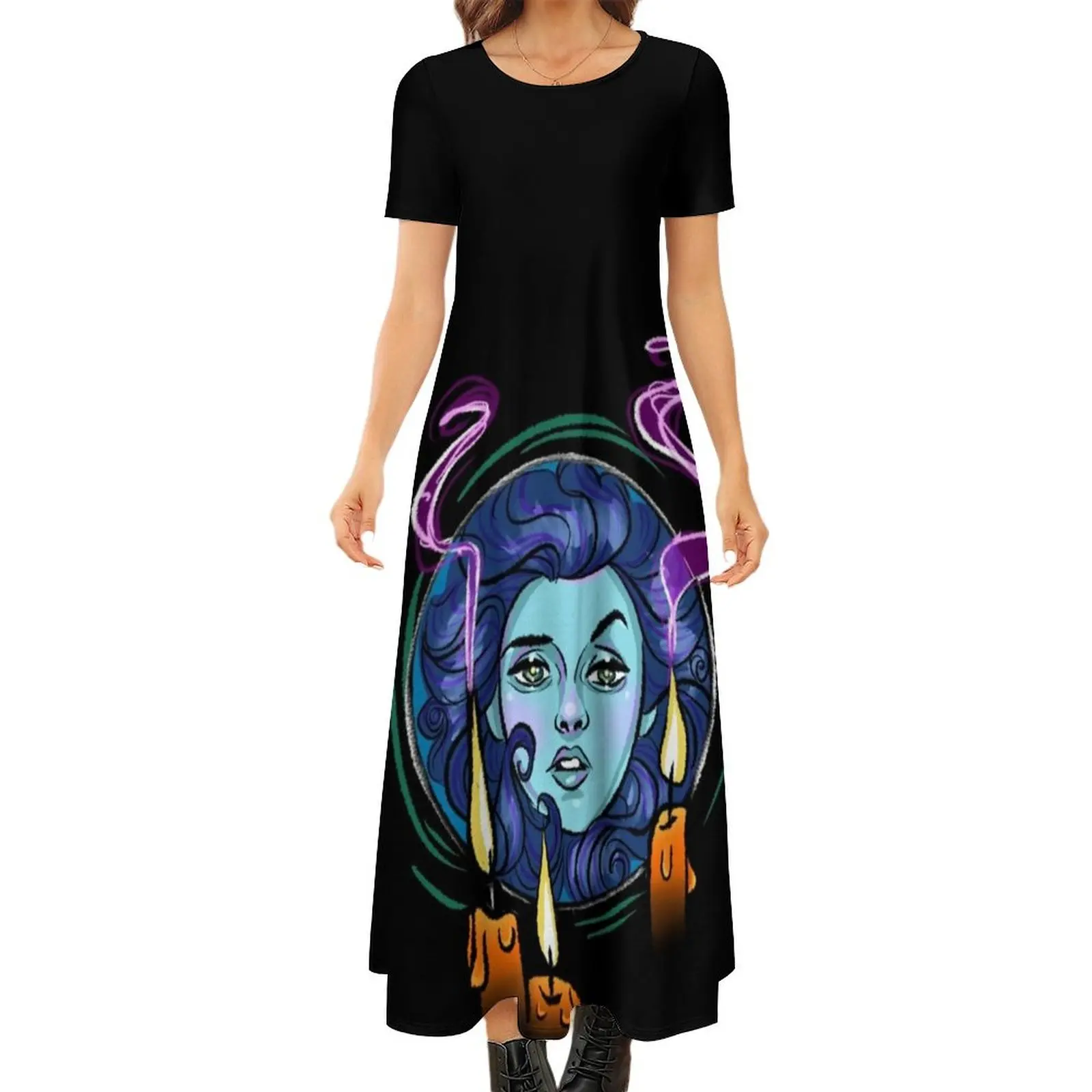 

Madame Leota Round Neck Short Sleeve Dress dress dresses Elegant gown