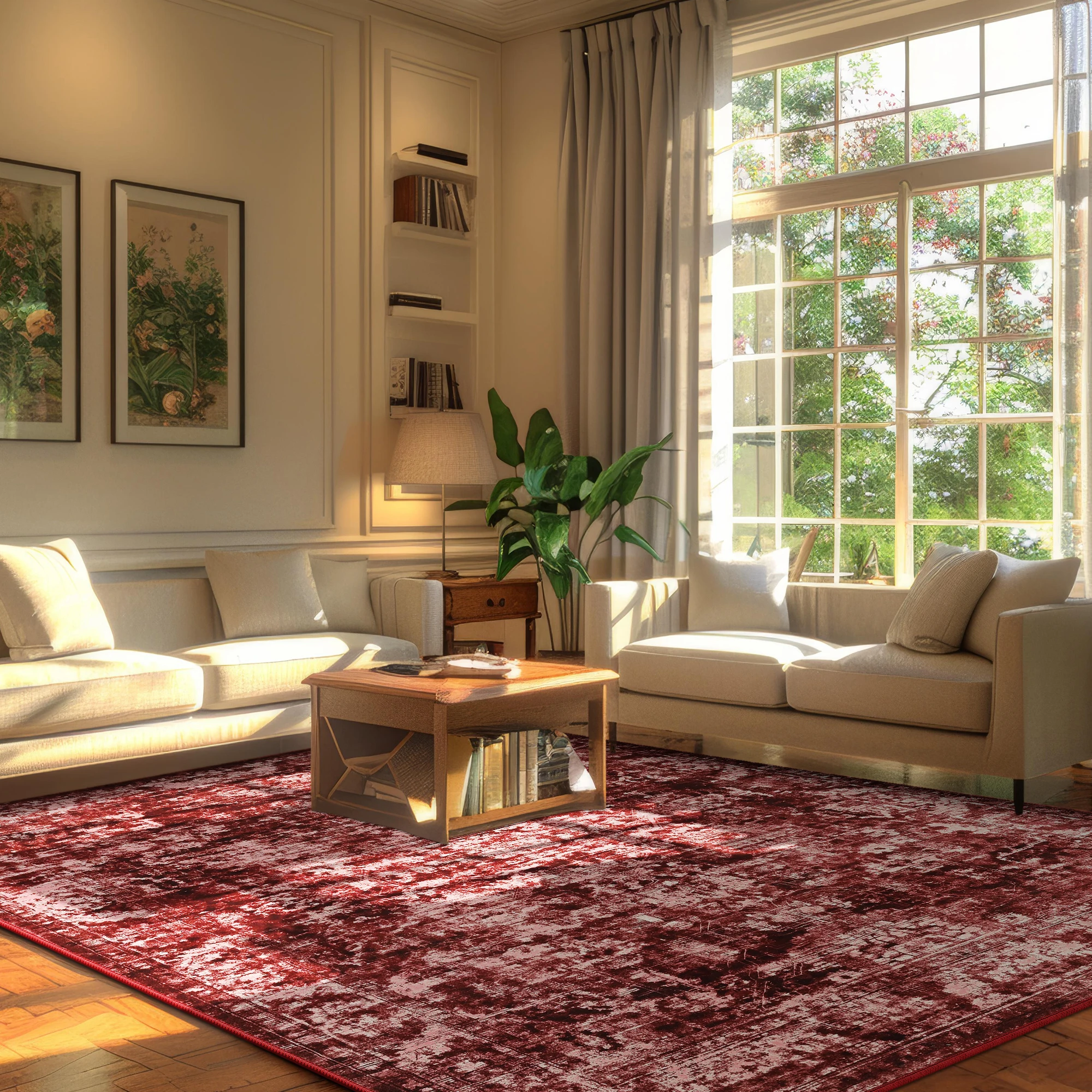 

VIKAMA Роскошный американский ретро ковер для гостиной — ковер в богемном этническом стиле для дивана, журнального столика, спальни и коврика под кроватью